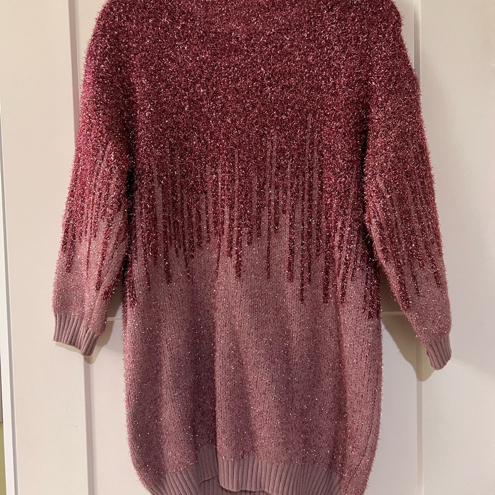 Anthropologie Sparkling Pink Cowl Sweater